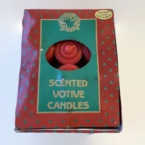 Vtg Lot 9 Votive Candle Cinnamon Single Wick Unused Scented Autumn Fragrance